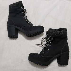 Laced Up Heeled Winter Boots
